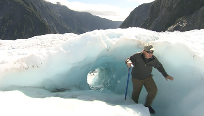 Richard Bangs scales a glacier